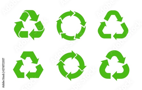 Recycle icon vector. Recycle vector set symbols.