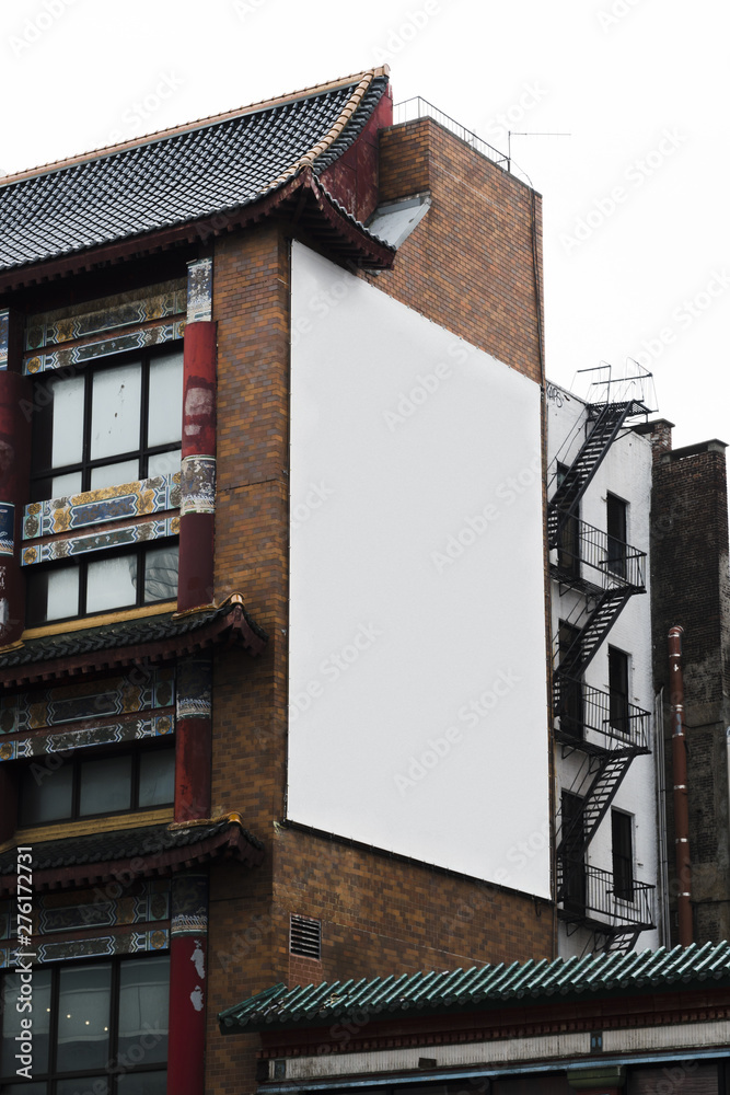 Big billboard template on building in city Big billboard template on building in city