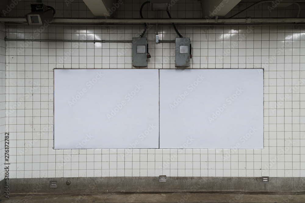 Fototapeta premium Billboard template in subway station