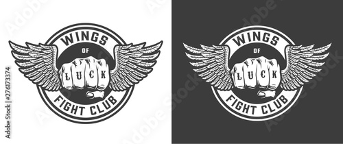 Vintage fight club round logotype