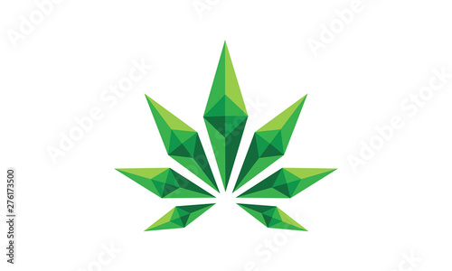 Geometric cannabis logo vector low poly glass crystal vector - Vector Marijuana Leaf Figure Logo - Vector