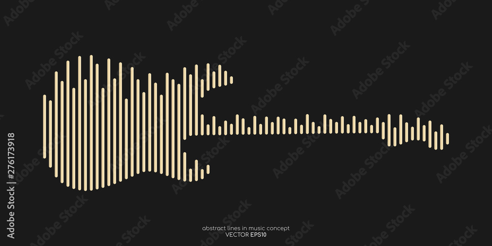 photo-art-print-vector-electric-guitar-shape-by-equalizer-strip-line-pattern-gold-color-isolated-on-black-background-korkeng