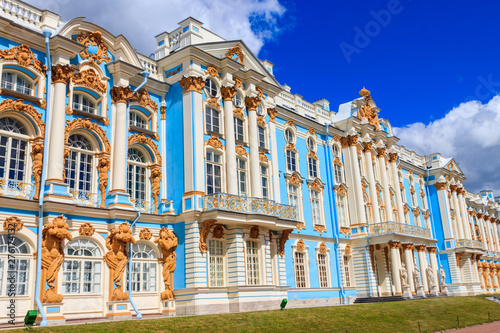 Quadro su tela Catherine Palace is a Rococo palace located in the town of Tsarskoye Selo (Pushkin), 30 km south of Saint Petersburg, Russia