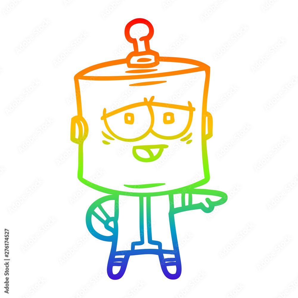 rainbow gradient line drawing cartoon robot rainbow gradient line drawing cartoon robot