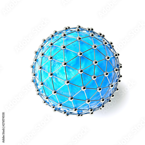 Networks - Globe Design. Connection concept. 3d render