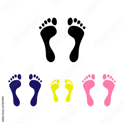 Human foot silhouette, vector icon.