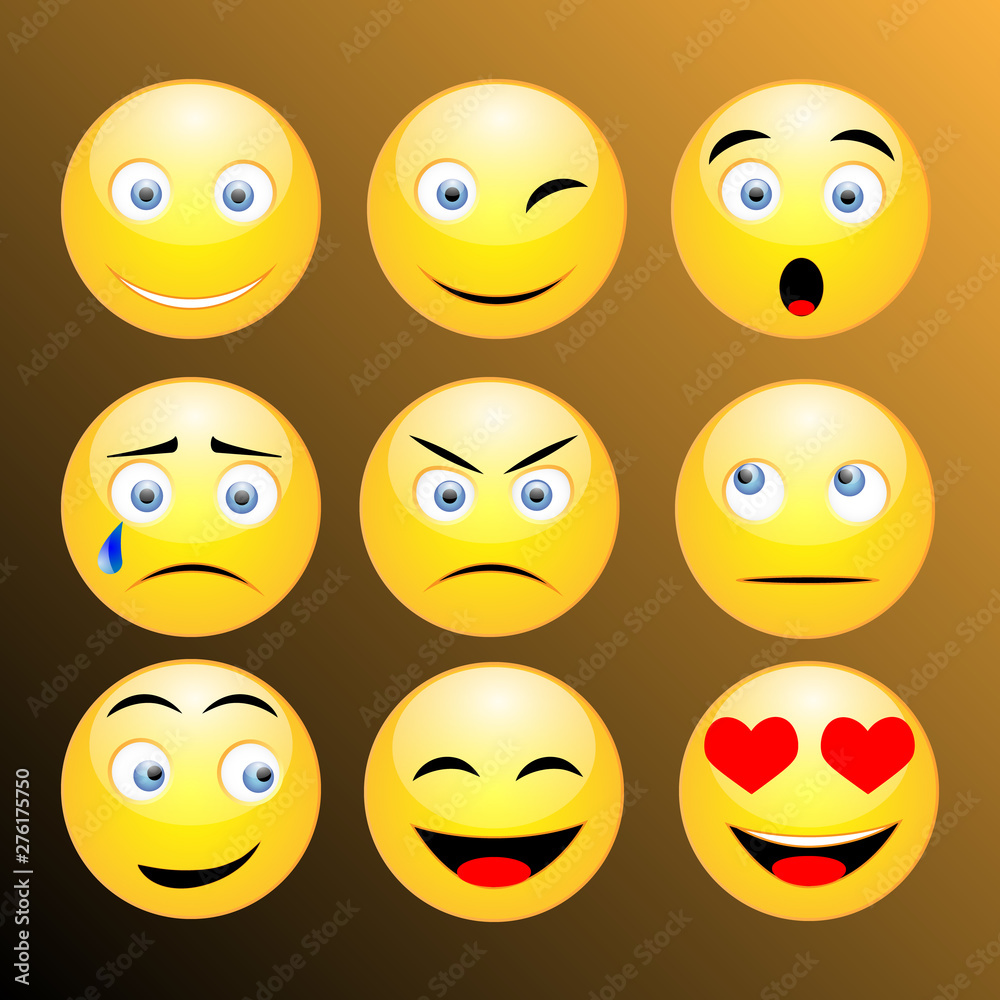 set of emoticons, isolated illustration set of emoticons, isolated illustration