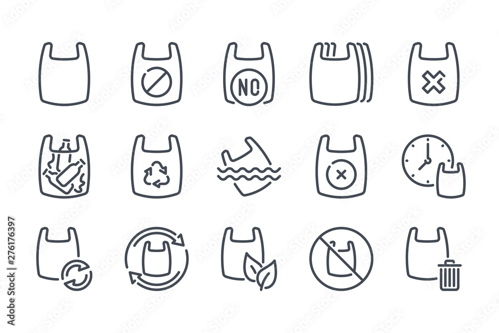 Plastic bag icon, outline style - Stock Illustration [65675593] - PIXTA