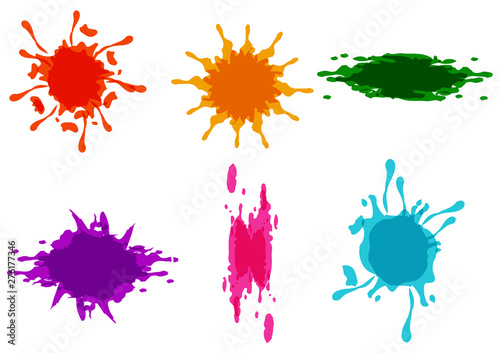 abstract vector color paint splatter.Paint splashes set.Vector illustration design.