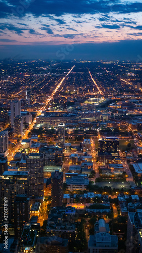 The citylights of Chicago from above - travel photography