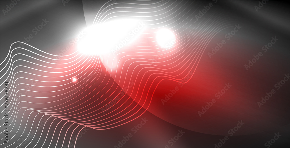 Glossy shiny glowing neon waves Glossy shiny glowing neon waves
