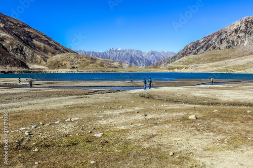 Beautiful view of mountainous lake Saiful Muluk in Naran Valley, Mansehra District, Khyber-Pakhtunkhwa, Northern Areas of Pakistan photo