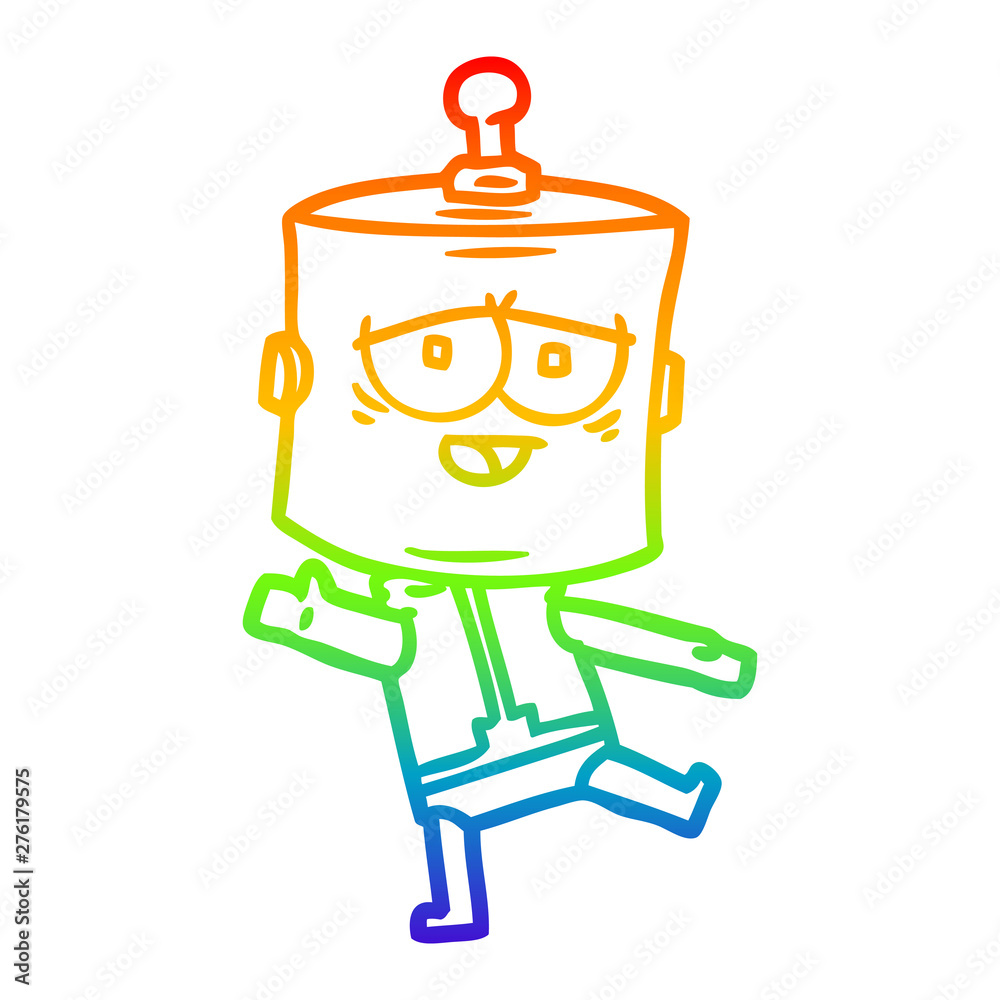 rainbow gradient line drawing cartoon robot rainbow gradient line drawing cartoon robot