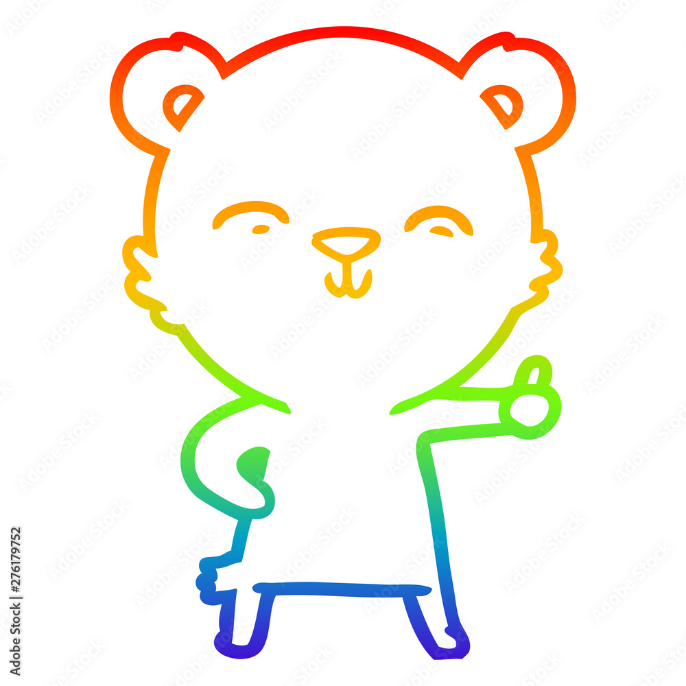 rainbow gradient line drawing happy cartoon bear rainbow gradient line drawing happy cartoon bear