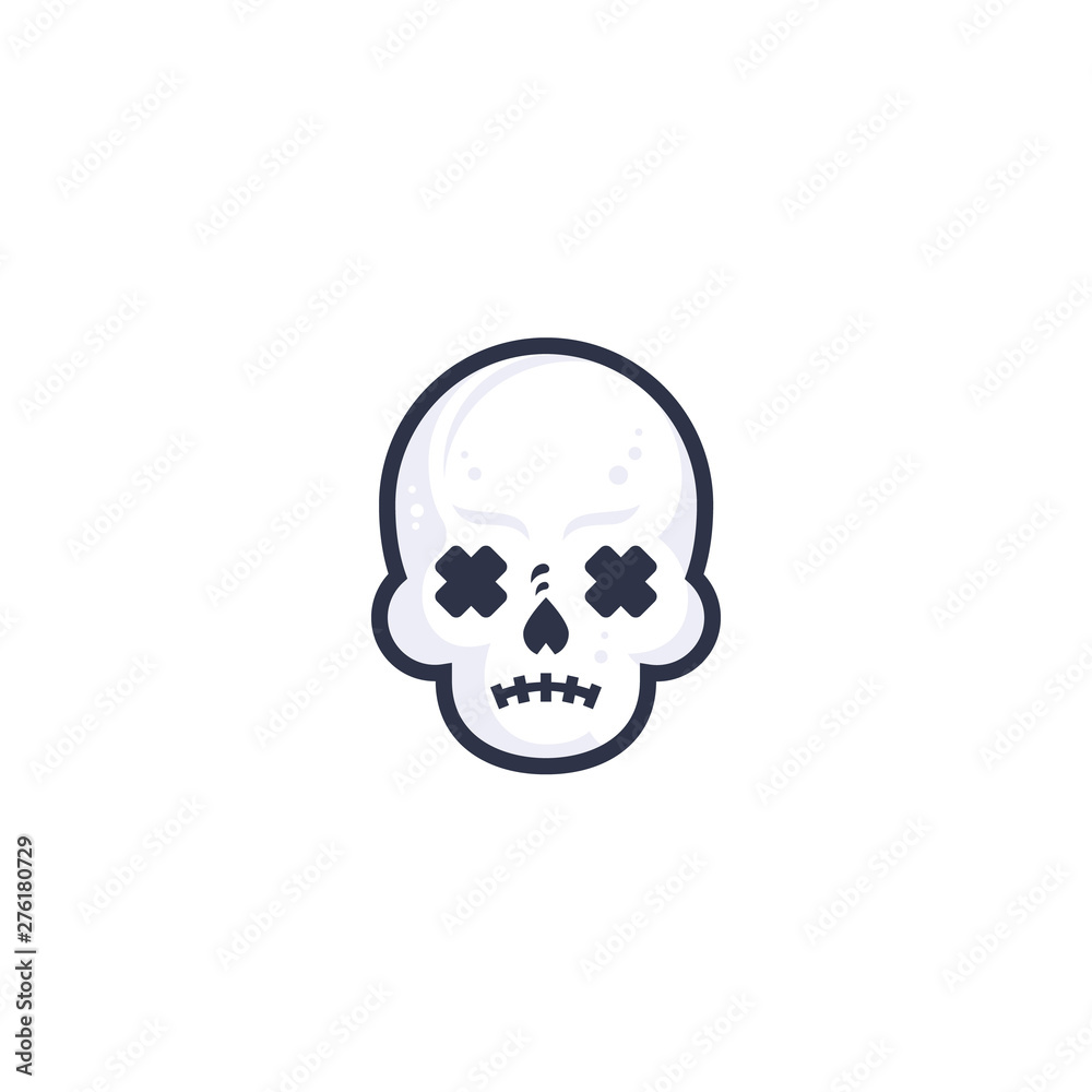 skull vector logo, icon on white