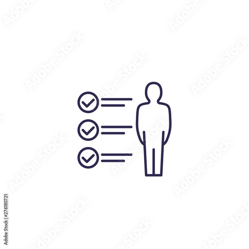 skills icon on white, line vector