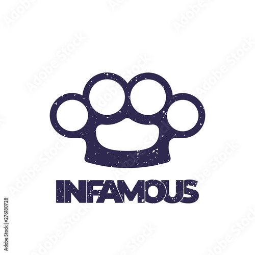 t-shirt print with knuckles, infamous