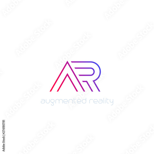 AR vector logo, line design
