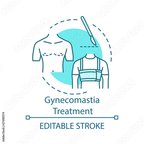 Gynecomastia treatment concept icon