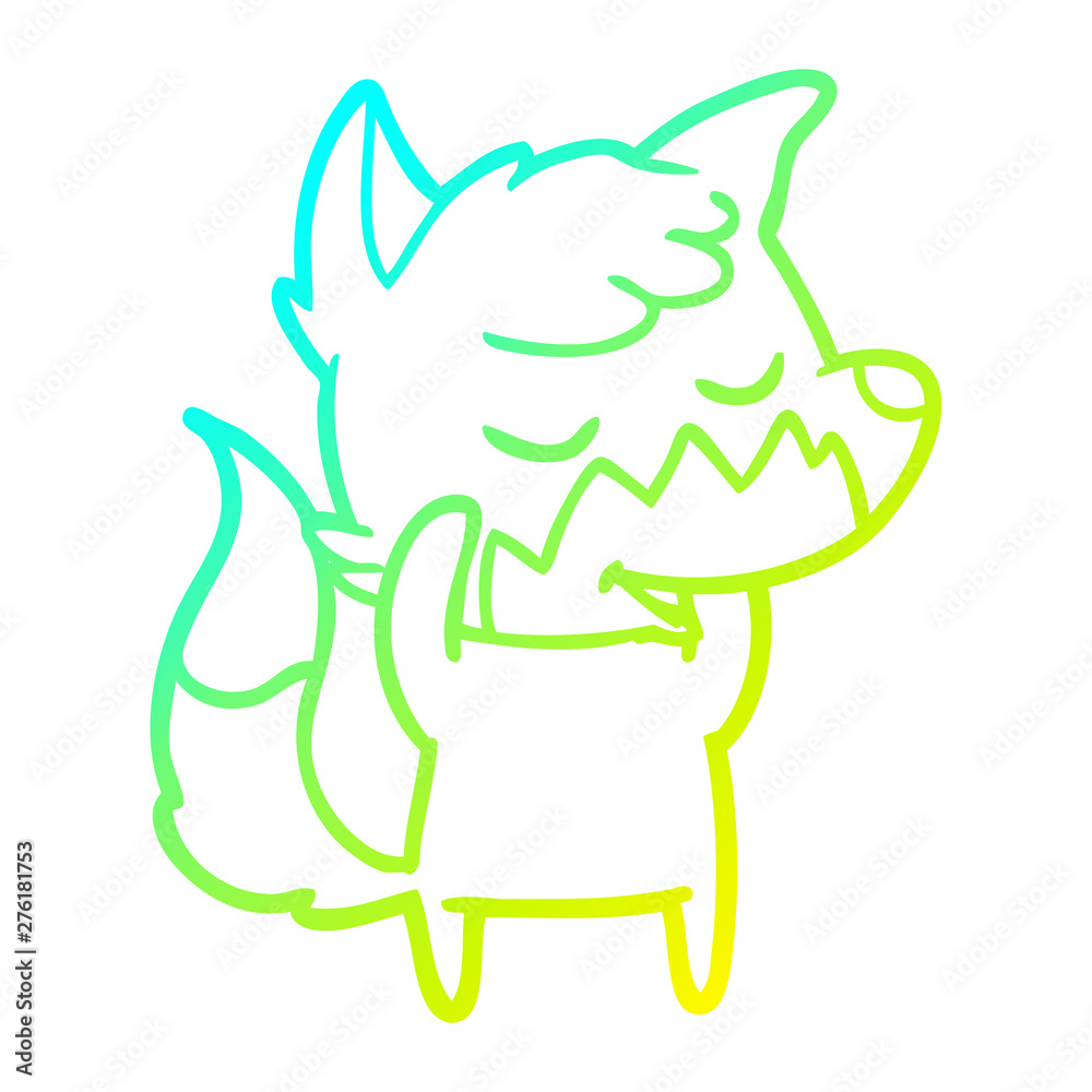 cold gradient line drawing friendly cartoon fox cold gradient line drawing friendly cartoon fox