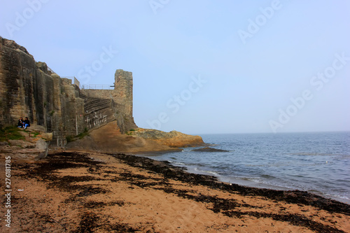 Beach landscape, st Andrews castle, England