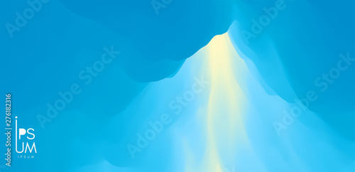 Sky with clouds. Sun rays bursting through the clouds. 3d vector Illustration.
