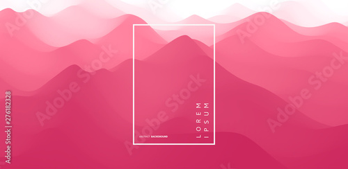 Landscape with mountains. Sunset. Mountainous terrain. Abstract background. Vector illustration.
