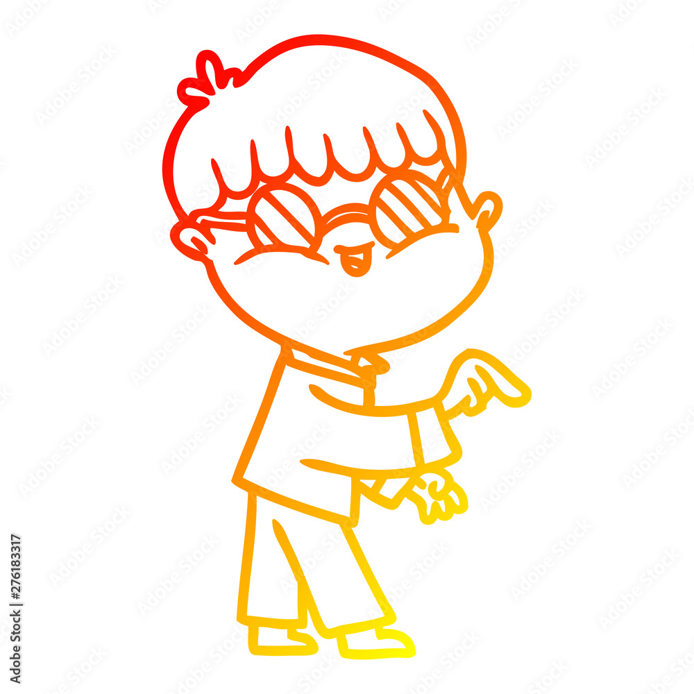 warm gradient line drawing cartoon boy wearing spectacles warm gradient line drawing cartoon boy wearing spectacles