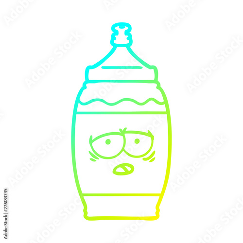 cold gradient line drawing cartoon sports drink