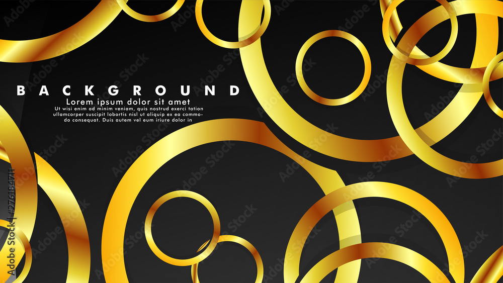 Abstract metal vector background with luxurious shiny gold circles Abstract metal vector background with luxurious shiny gold circles