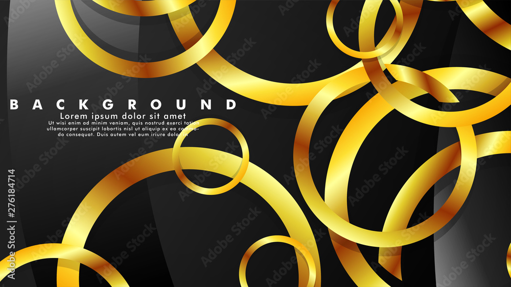 Abstract metal vector background with luxurious shiny gold circles Abstract metal vector background with luxurious shiny gold circles
