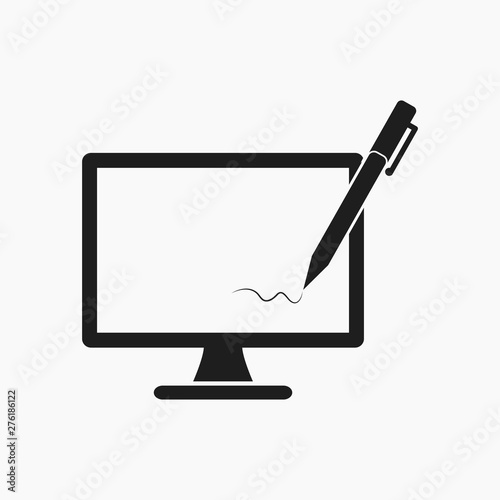 Digital signature icon. Flat style vector EPS.