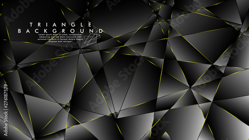 ABSTRACT BACKGROUND OF GEOMETRIC WITH luxurious polygon patterns and YELLOW triangle lines