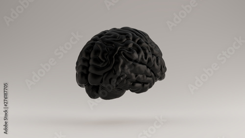 Brain Black Futuristic Artificial Intelligence Rear Right View 3d illustration 3d render