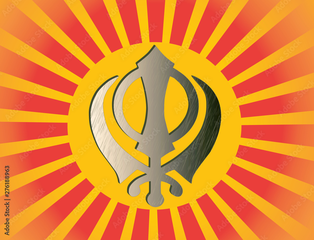 The main symbol of Sikhism - the sign of Khanda The main symbol of Sikhism - the sign of Khanda