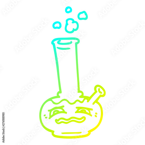 cold gradient line drawing cartoon bong