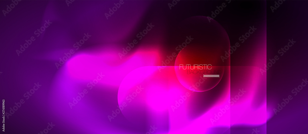 Neon glowing techno lines, blue hi-tech futuristic abstract background template Neon glowing techno lines, blue hi-tech futuristic abstract background template