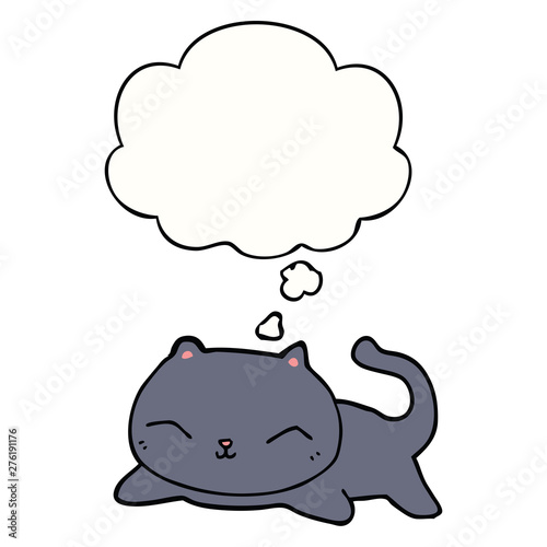 cartoon cat and thought bubble