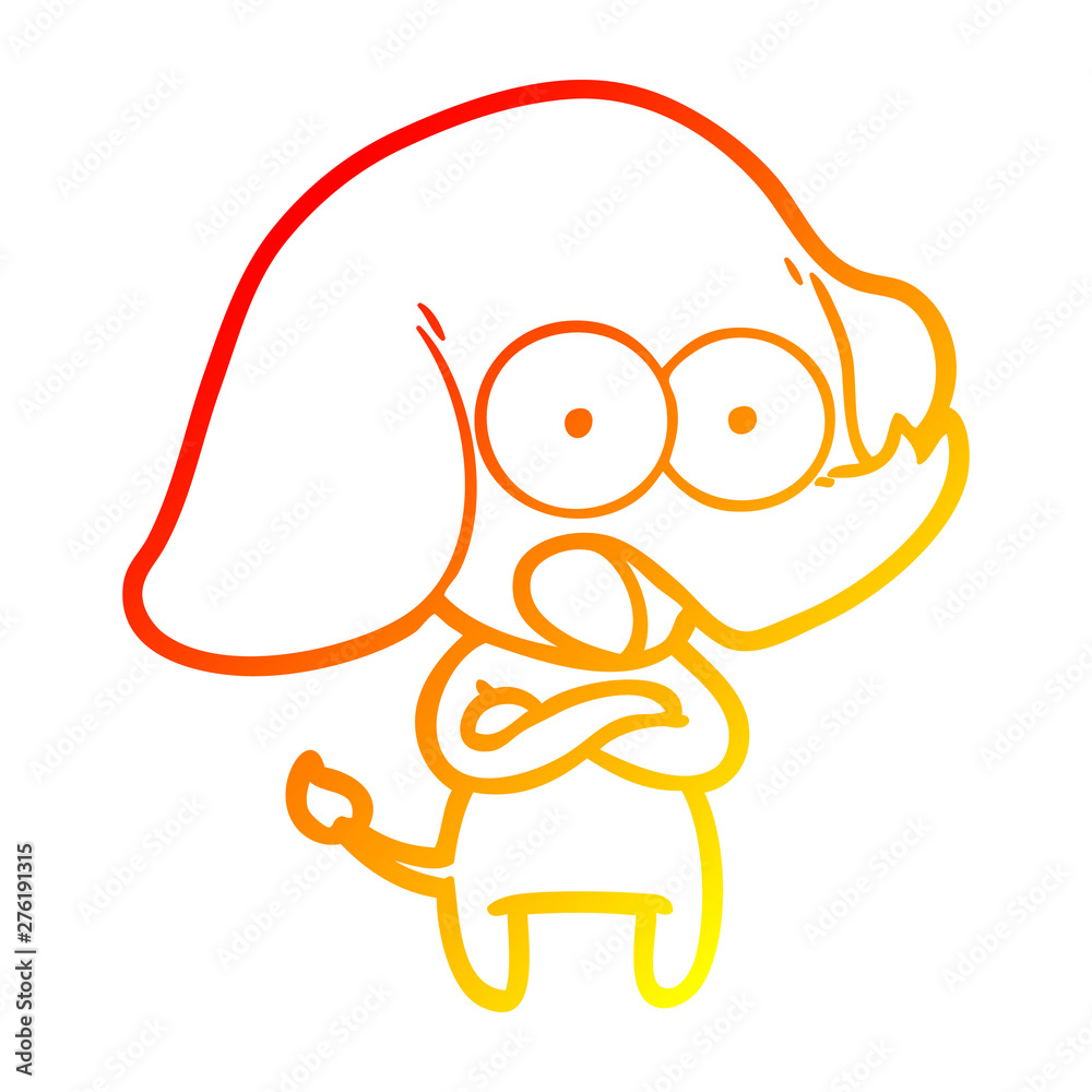 warm gradient line drawing cute cartoon elephant warm gradient line drawing cute cartoon elephant