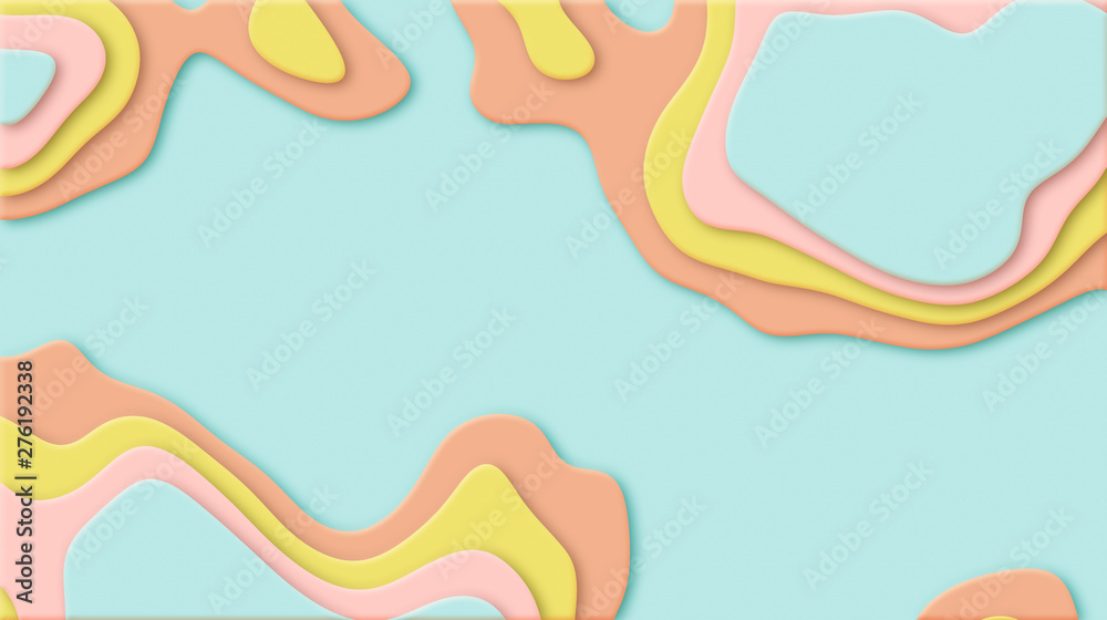 Abstract Layer Minimal pastel background. 3D rendering.