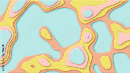 Abstract Layer Minimal pastel background. 3D rendering.