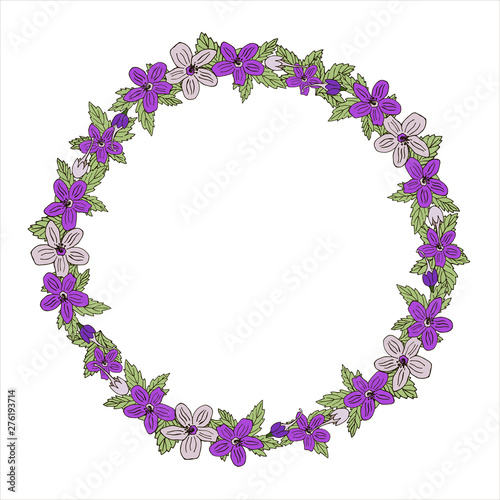 invitation card with floral wreath for your design