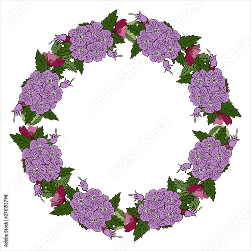 invitation card with floral wreath for your design