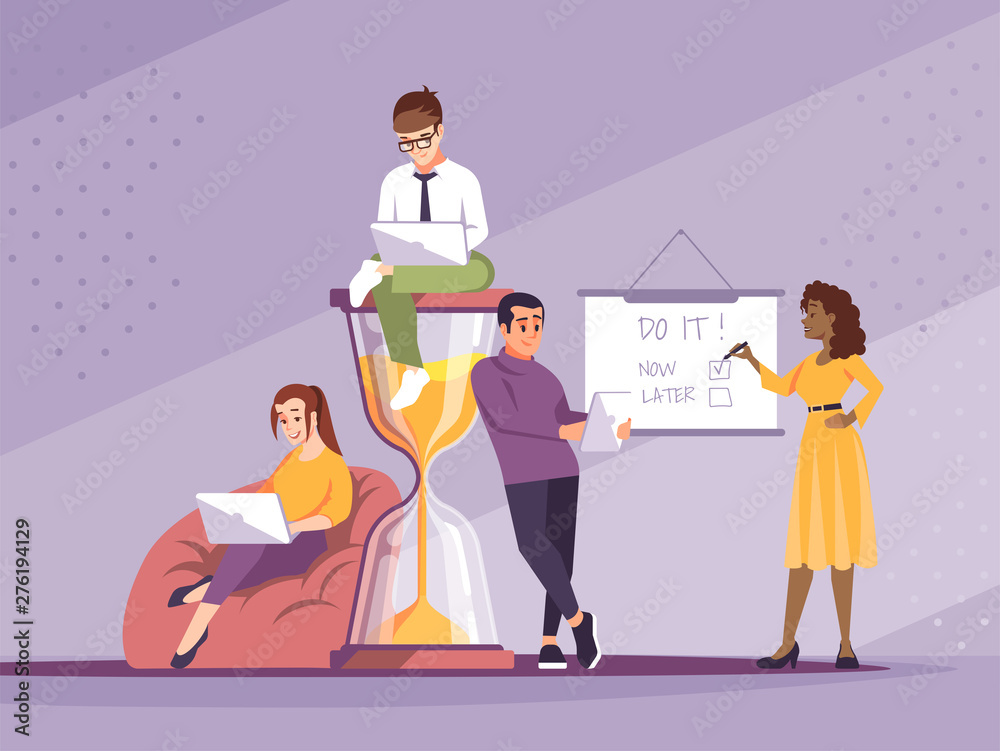 Time management flat vector illustration Time management flat vector illustration