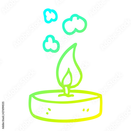 cold gradient line drawing cartoon scented candle