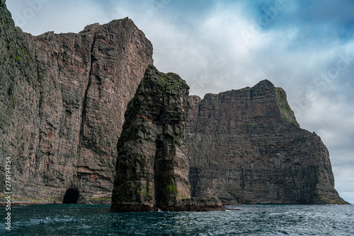 Sea stack sphinx in Vagar, Faroe Islands