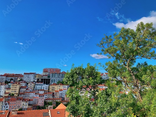 Roofs of Coimbra, Portugal on a sunny day