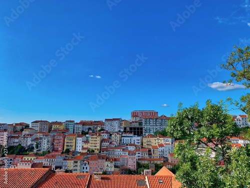 Roofs of Coimbra, Portugal on a sunny day