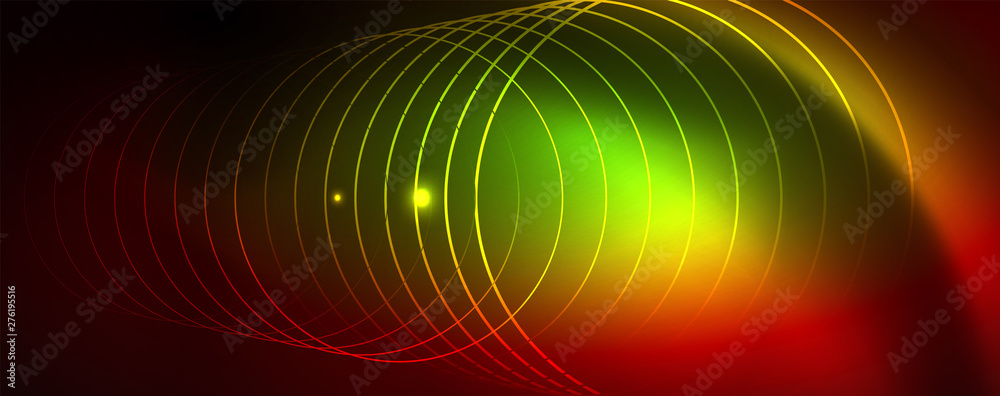 Neon glowing techno lines, hi-tech futuristic abstract background template, vector Neon glowing techno lines, hi-tech futuristic abstract background template, vector