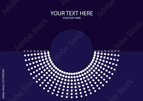 Abstract background circle frame halftone dots isolated on color background. Creative cover design template.